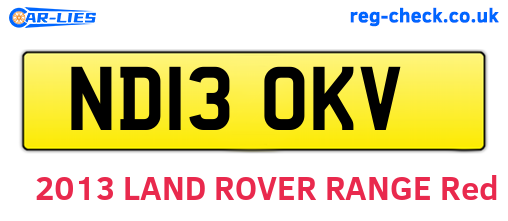 ND13OKV are the vehicle registration plates.