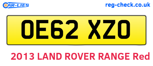 OE62XZO are the vehicle registration plates.