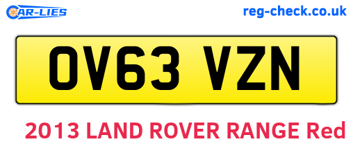 OV63VZN are the vehicle registration plates.