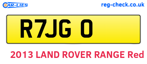 R7JGO are the vehicle registration plates.