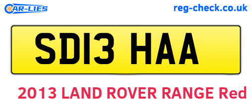 SD13HAA are the vehicle registration plates.