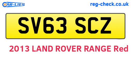 SV63SCZ are the vehicle registration plates.
