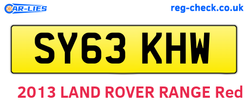 SY63KHW are the vehicle registration plates.