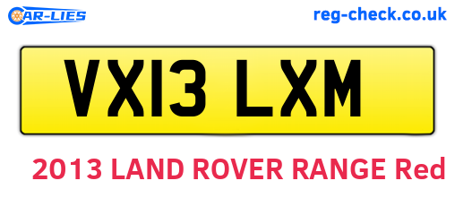 VX13LXM are the vehicle registration plates.