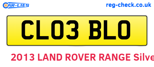 CL03BLO are the vehicle registration plates.