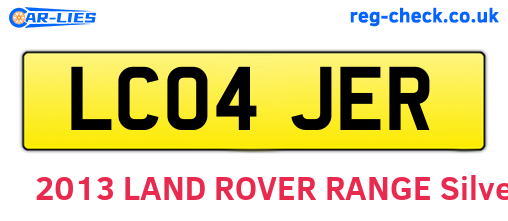 LC04JER are the vehicle registration plates.