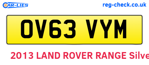 OV63VYM are the vehicle registration plates.