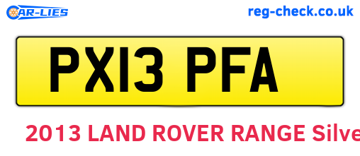 PX13PFA are the vehicle registration plates.