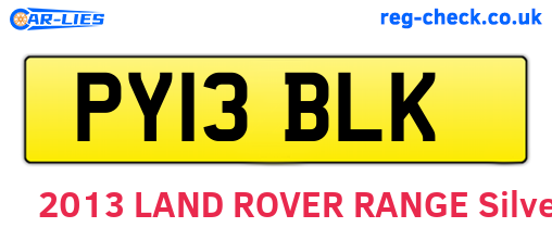 PY13BLK are the vehicle registration plates.