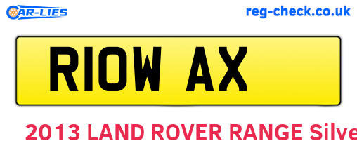 R10WAX are the vehicle registration plates.