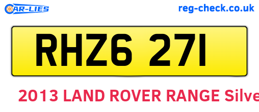 RHZ6271 are the vehicle registration plates.