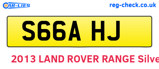 S66AHJ are the vehicle registration plates.