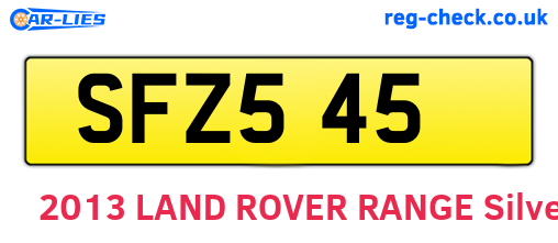 SFZ545 are the vehicle registration plates.
