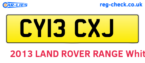 CY13CXJ are the vehicle registration plates.