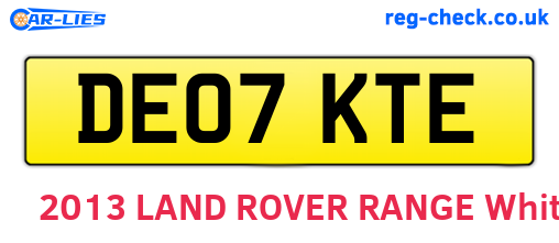 DE07KTE are the vehicle registration plates.