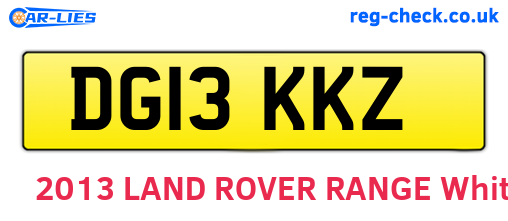 DG13KKZ are the vehicle registration plates.