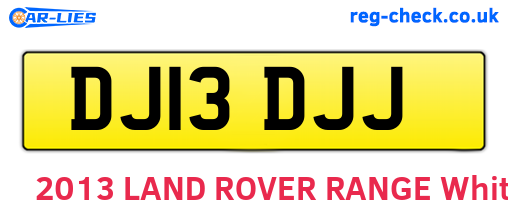 DJ13DJJ are the vehicle registration plates.