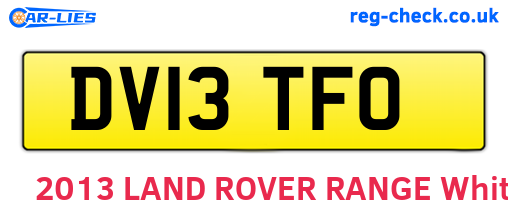 DV13TFO are the vehicle registration plates.