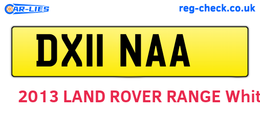 DX11NAA are the vehicle registration plates.