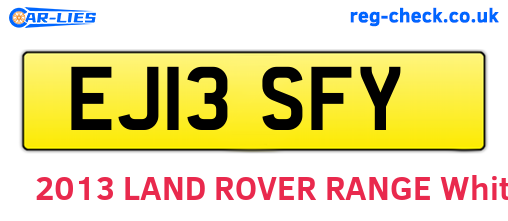 EJ13SFY are the vehicle registration plates.