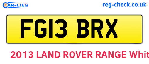 FG13BRX are the vehicle registration plates.
