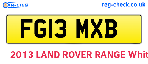 FG13MXB are the vehicle registration plates.