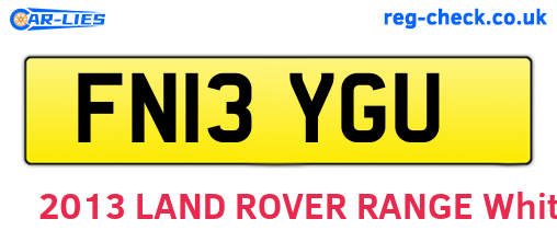 FN13YGU are the vehicle registration plates.