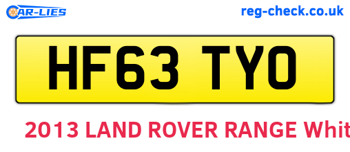 HF63TYO are the vehicle registration plates.