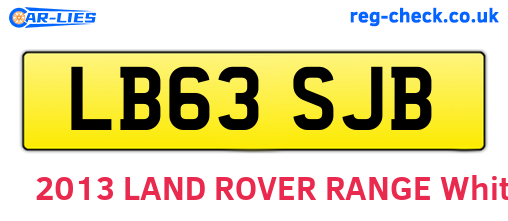 LB63SJB are the vehicle registration plates.