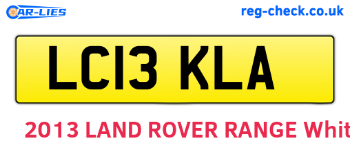 LC13KLA are the vehicle registration plates.
