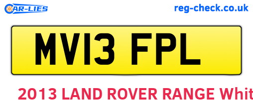 MV13FPL are the vehicle registration plates.