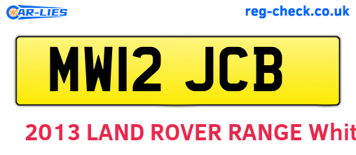 MW12JCB are the vehicle registration plates.