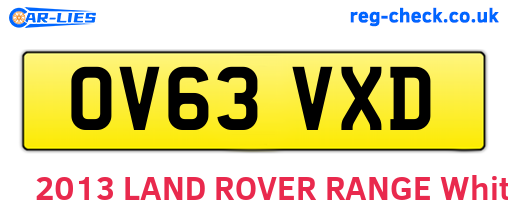 OV63VXD are the vehicle registration plates.