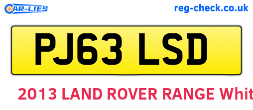 PJ63LSD are the vehicle registration plates.