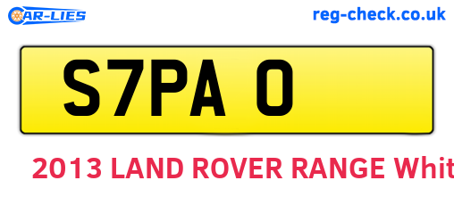 S7PAO are the vehicle registration plates.