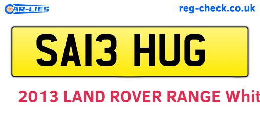 SA13HUG are the vehicle registration plates.