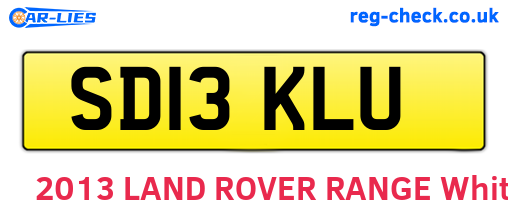 SD13KLU are the vehicle registration plates.