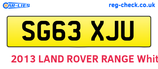 SG63XJU are the vehicle registration plates.