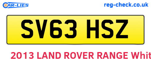 SV63HSZ are the vehicle registration plates.