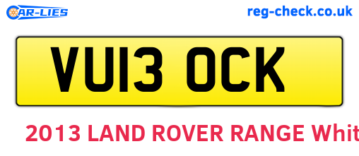 VU13OCK are the vehicle registration plates.