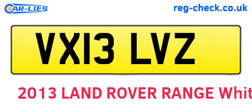 VX13LVZ are the vehicle registration plates.
