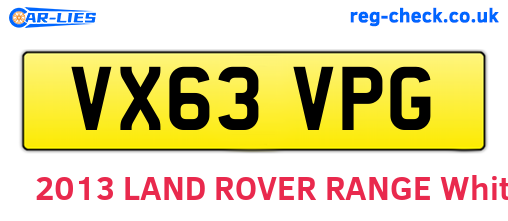 VX63VPG are the vehicle registration plates.