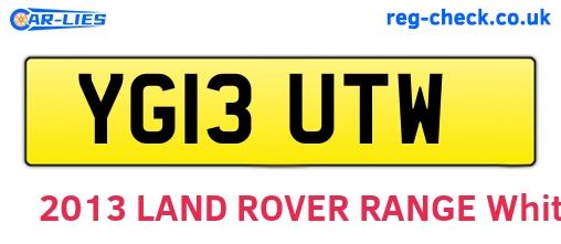 YG13UTW are the vehicle registration plates.