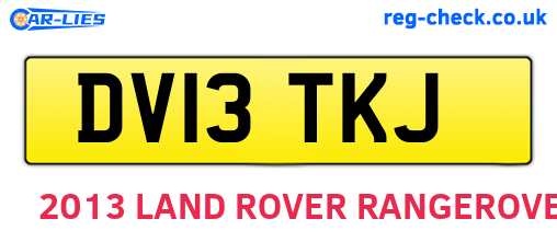 DV13TKJ are the vehicle registration plates.
