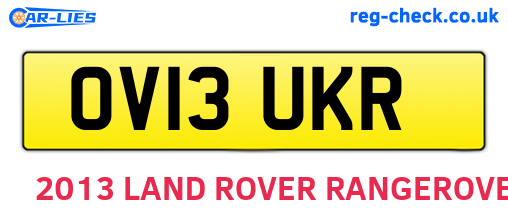OV13UKR are the vehicle registration plates.