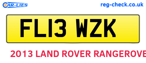 FL13WZK are the vehicle registration plates.