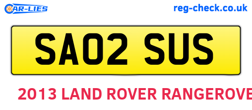SA02SUS are the vehicle registration plates.