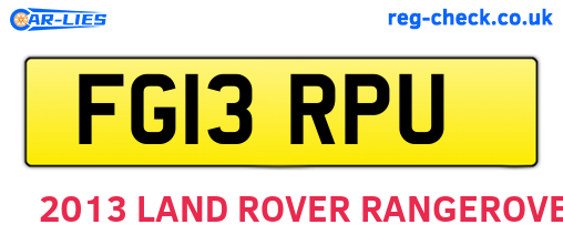 FG13RPU are the vehicle registration plates.