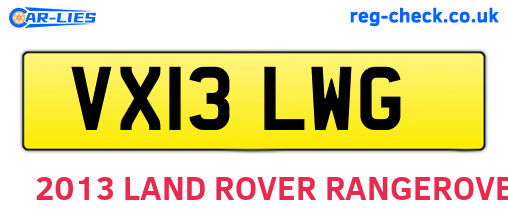 VX13LWG are the vehicle registration plates.