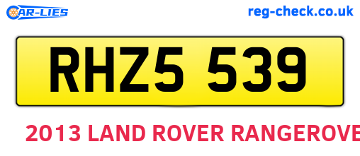 RHZ5539 are the vehicle registration plates.
